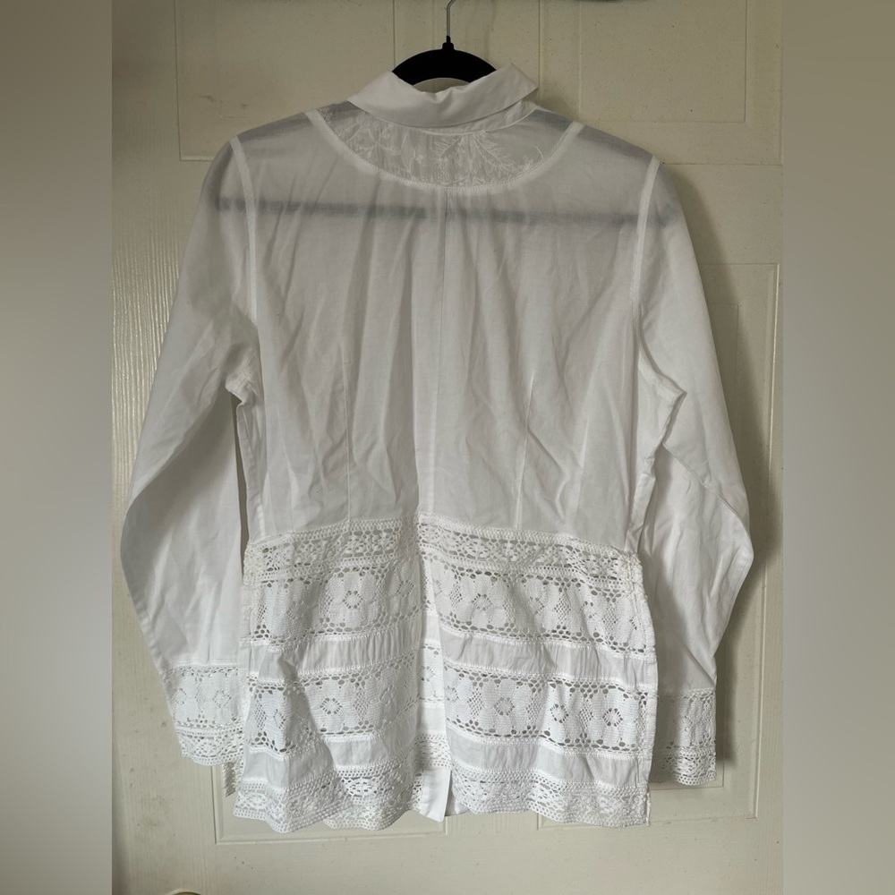 VAN LAACK embroidered button-down blouse - Picture 9 of 11